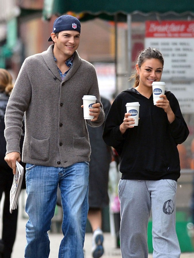 MILA KUNIS and Ashton Kutcher in New York
